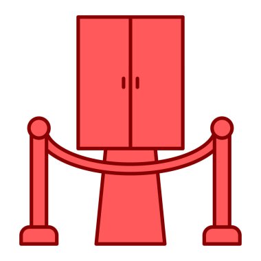 Kırmızı çatı simgesi. Ağ için ahşap köprü vektör simgelerinin özet çizimi