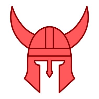 Viking miğferi ikonu. Beyaz arka planda izole edilmiş web tasarımı için ortaçağ şövalye vektör simgeleri karikatürü