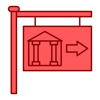 Müze işareti, web simgesi basit illüstrasyon
