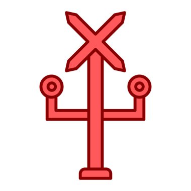 Kırmızı ve beyaz çizgi simgesinin vektör çizimi