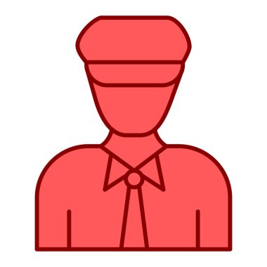 Şapka ikonlu adam. Beyaz arkaplanda izole edilmiş web tasarımı için garson avatar vektör sembolü