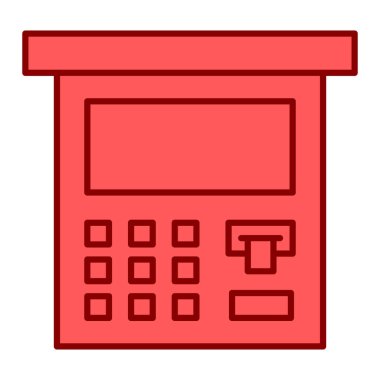 ATM makine kutsal kişilerin resmi, vektör çizim