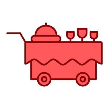 yemek dağıtım simgesi beyaz üzerine