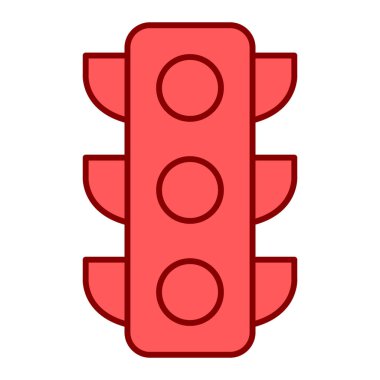 Trafik ışığı düz simgesi, vektör illüstrasyonu