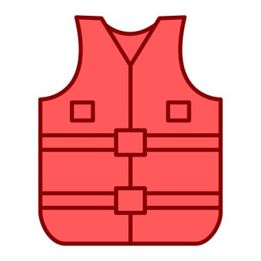 Yelek ikonu. Web tasarımı için itfaiyeci ekipmanı vektör simgelerinin basit çizimi