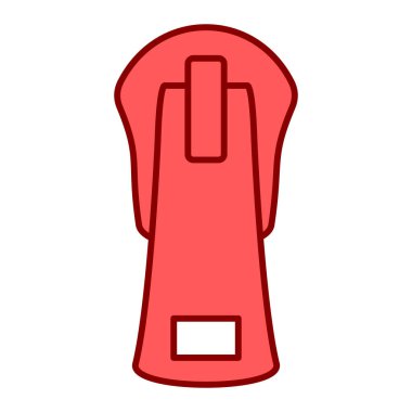 Beyaz arkaplanda kırmızı çizgi ceket simgesi. vektör illüstrasyonu