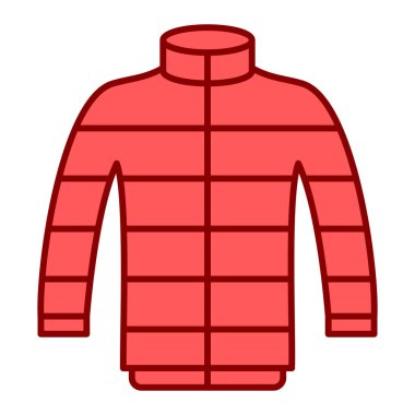 Kışlık kıyafet ikonu beyaz arka planda izole edilmiş çizgi film tarzında. vektör illüstrasyonu