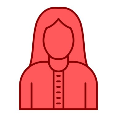 Kadın avatar ikonu. Kadın insanlar ve insan teması. Yalnız tasarım. vektör illüstrasyonu