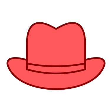 Şapka ikonu. Beyaz arkaplanda kovboy vektör çizimi çizimi