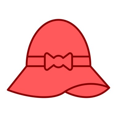 Şapka ikonu. Web için kurdele vektör simgelerinin özet çizimi