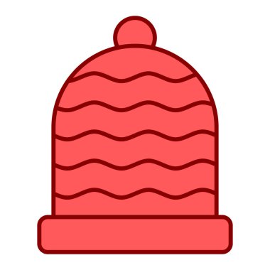 Noel şapkası simgesi vektör illüstrasyonu