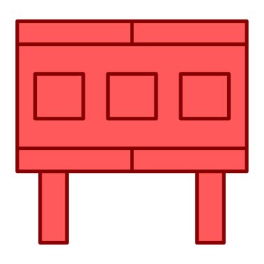 Kırmızı ve beyaz kare çubuk simgesinin vektör çizimi