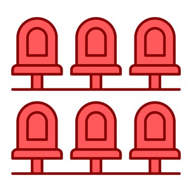 Kırmızı çizgi yangın musluğu simgesi beyaz arkaplanda izole edildi. vektör illüstrasyonu