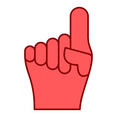 El ve kırmızı eldiven baş parmakları gösteren hareket vektörü çizimi