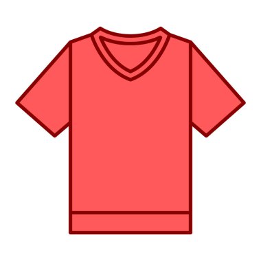 Gömlek ikonu. Web tasarımı için kıyafet vektör logosu konseptinin düz çizimi