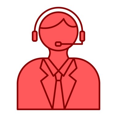 Kulaklık ve kulaklık vektör illüstrasyon tasarımlı çağrı merkezi operatörü