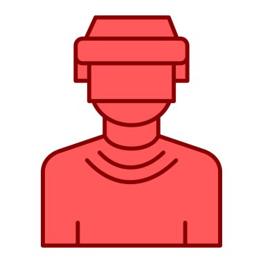 Maske ikonlu bir adam. vektör illüstrasyonu