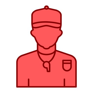 Şapka ikonlu adam. İşçi vektör karakter tasarımının düz çizimi.