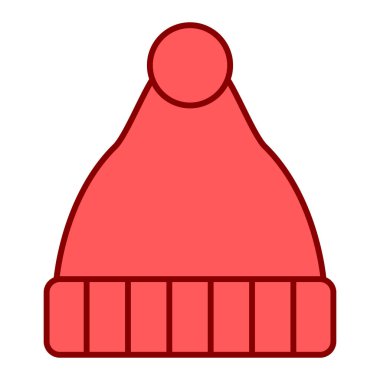 kış şapkası ikonu. Web için noel baba vektör simgelerinin düz çizimi