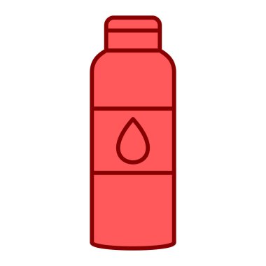 Su şişesi ikonu. Termos kavanozu vektörünün taslağı. izole düz biçim.