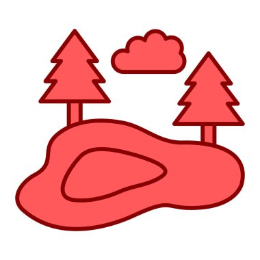 Ağaçlı kış ormanı manzarası ve kar vektörü çizimi tasarımı