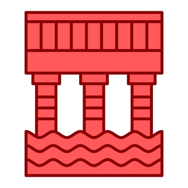 Kırmızı çizgi su tankı ikonu. vektör illüstrasyonu