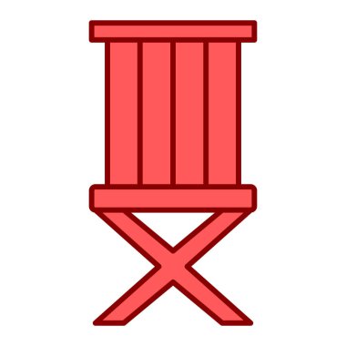 Kırmızı sandalye ikonu. Web için yönetici tablosu vektör simgelerinin basit çizimi