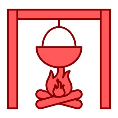 kamp ikonu vektör illüstrasyonu