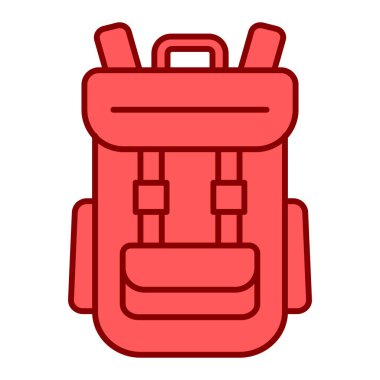 Sırt çantası simgesi. Web için kamp çadırı vektör simgelerinin özet çizimi