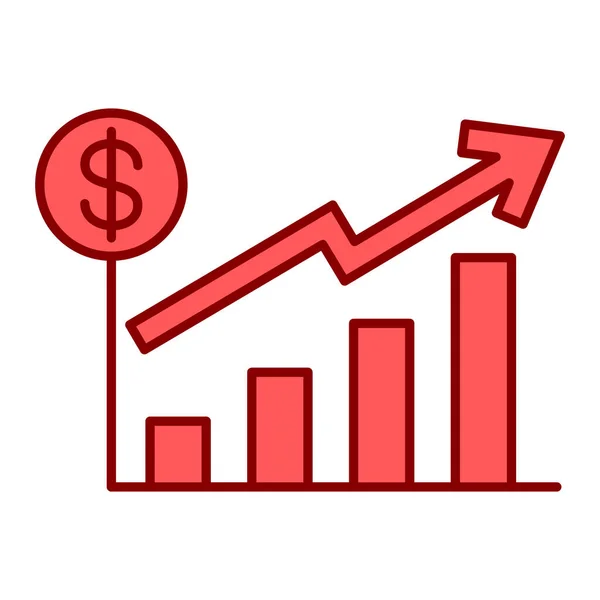 Graf Růstu Podnikání Dolarovým Symbolem Vektorové Ilustrace — Stockový vektor