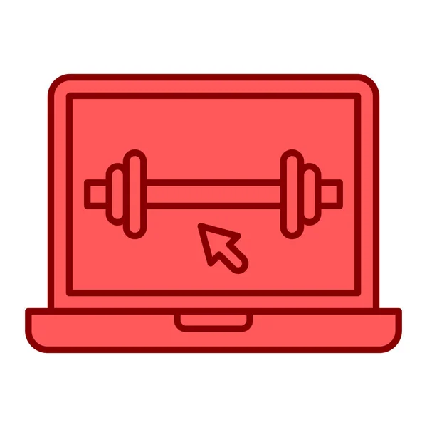 Laptop Fitness Και Γυμναστήριο Σχεδιασμό Διανυσματική Απεικόνιση Εξοπλισμού — Διανυσματικό Αρχείο