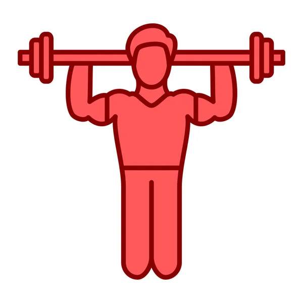 Fitness Man Lifting Barbell Vector Ilustração Design — Vetor de Stock