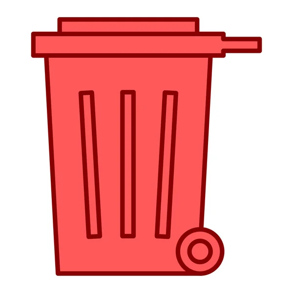 Trash Can Icon Flat Illustration Garbage Bin Vector Icons Web — Stock Vector