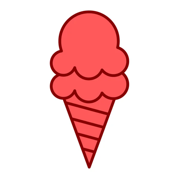 Helado Cono Icono Vector Ilustración — Vector de stock