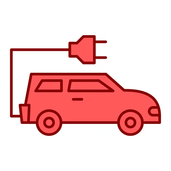 Elektroauto Mit Stecker Und Getriebevektor Illustration Design — Stockvektor