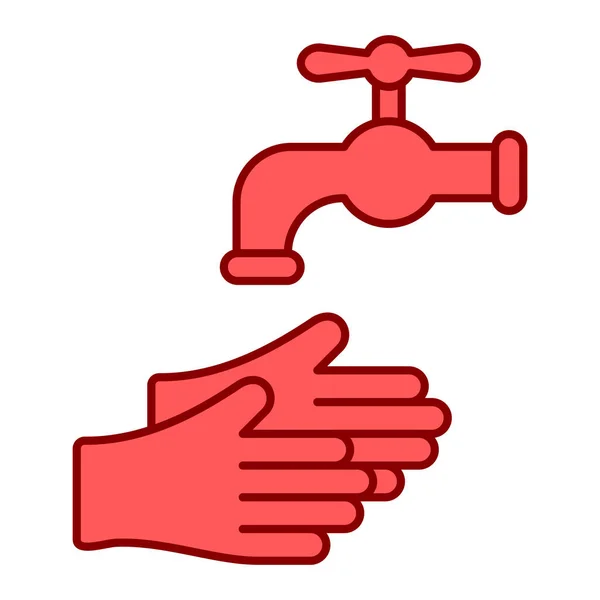 Hand Mit Wasserhahn Symbol Vektorillustration — Stockvektor