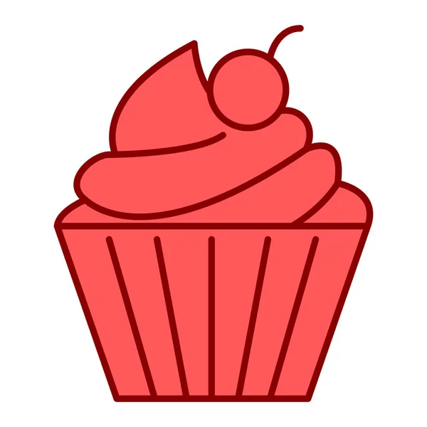 Cupcake Con Chocolate Crema Caramelo Vector Diseño Ilustración — Archivo Imágenes Vectoriales