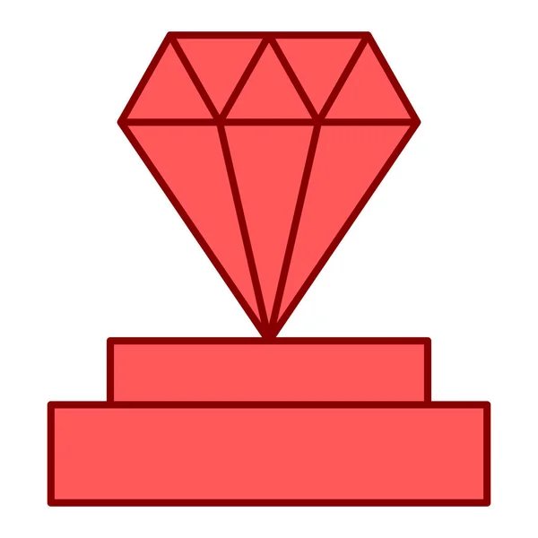 Caixa Diamante Ícone Vetor Ilustração Design Gráfico — Vetor de Stock
