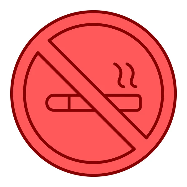 タバコのアイコンはない ウェブ用のタバコのアイコンの細い線のイラスト — ストックベクタ