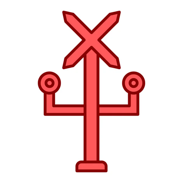 Vektorová Ilustrace Ikony Červené Bílé Čáry — Stockový vektor