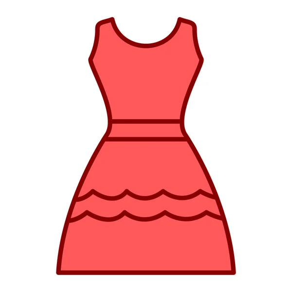 Ropa Mujer Línea Vestido Vector Ilustración — Vector de stock