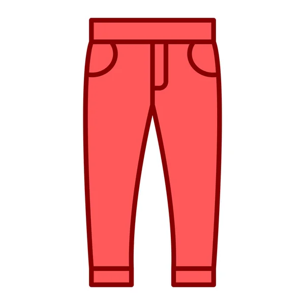 Pantalones Los Hombres Vector Icono Línea Símbolo Trazo Rojo Delgado — Archivo Imágenes Vectoriales