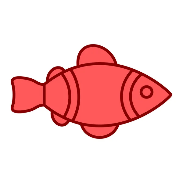 Icône Poisson Mignon Sur Fond Blanc Design Coloré Illustration Vectorielle — Image vectorielle