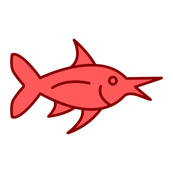 Icono Pescado Vector Ilustración — Vector de stock