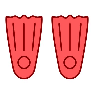 Yüzen yüzgeçler ikonu. ağ için kauçuk yüzey vektör simgelerinin karikatür çizimi