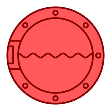 Kırmızı çizgi su topu simgesi beyaz arkaplanda izole edildi. vektör illüstrasyonu