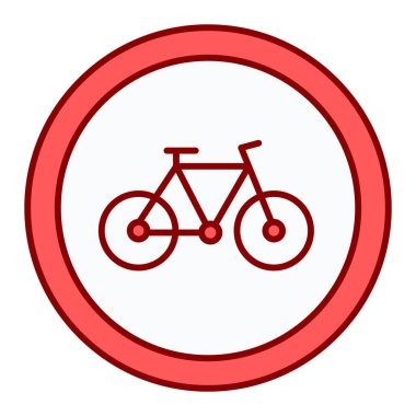 Güzel sarı arkaplanı olan kırmızı ve beyaz yuvarlak bir ikonun vektör çizimi