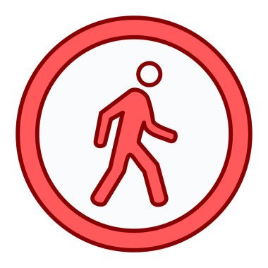 Çıkış işaretini geçen vektör adam, insanların sembolü.