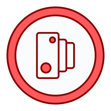 Kamera işareti yok, web simgesi basit illüstrasyon