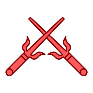 Çapraz kılıç ikonu. vektör illüstrasyonu